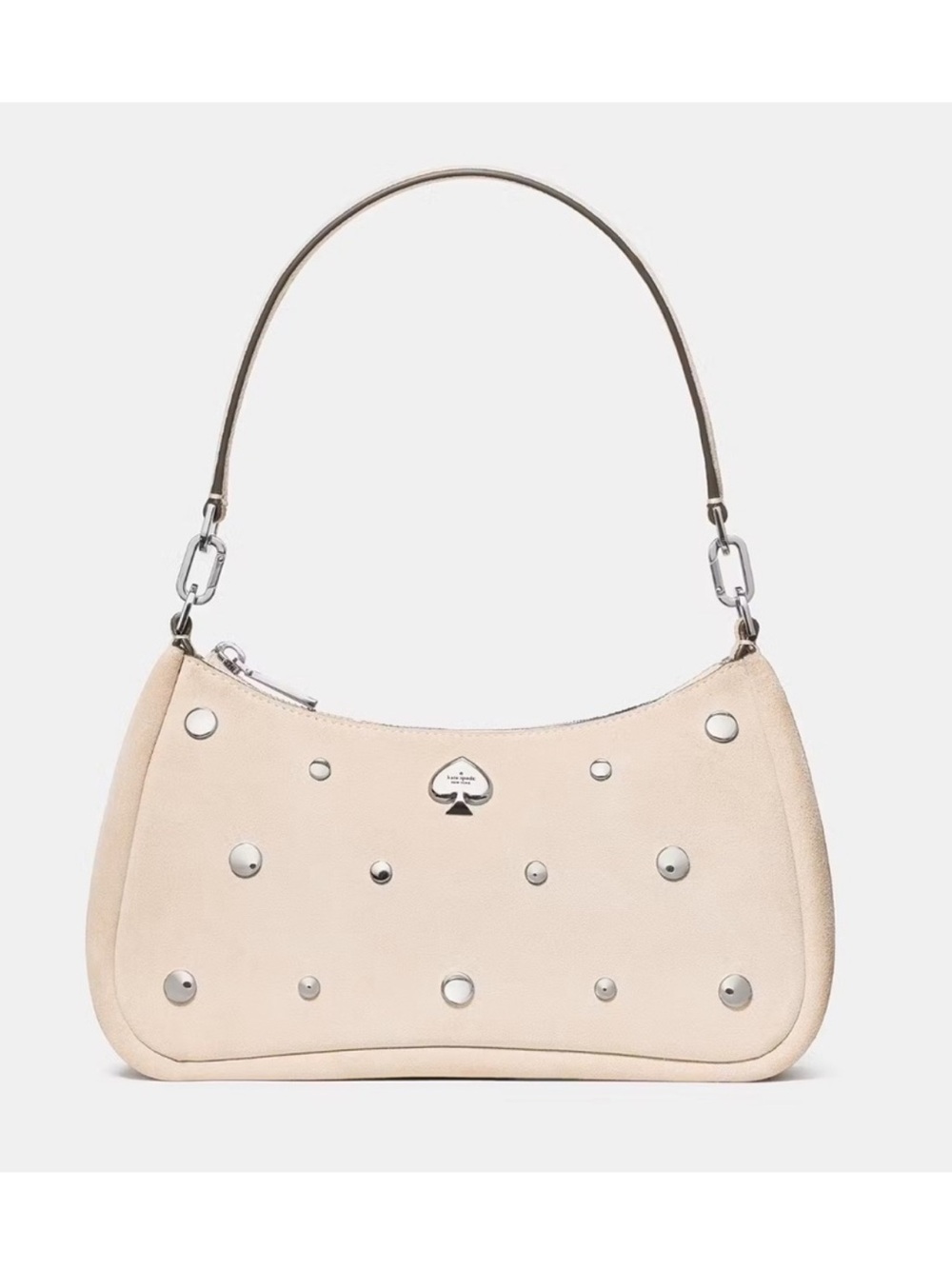 Kate Spade Kayla Suede Studs Small Convertible Shoulder Bag Milk Glass